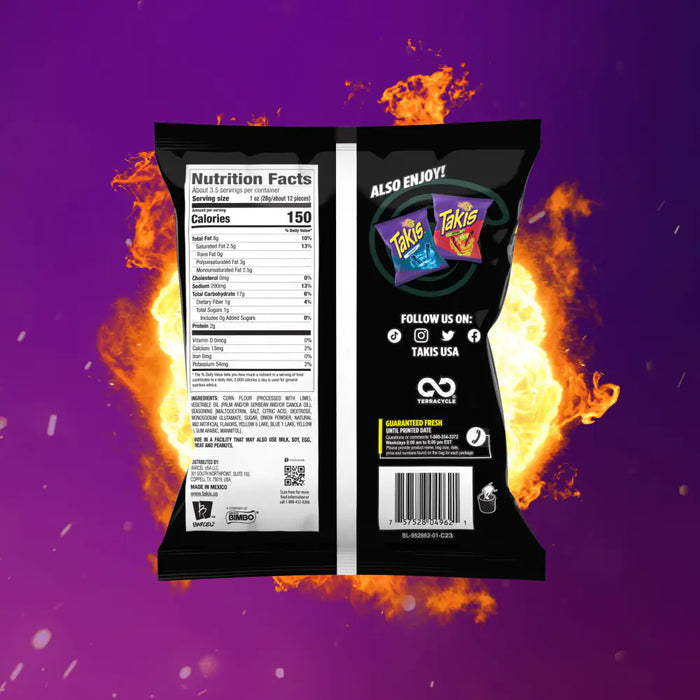 3 x Takis Zombie Limited Edition – 100g Mais-Snacks mit Gurken- & Limettengeschmack | Extra scharf, intensiv würzig & knusprig | Vegane Snacks zum Teilen