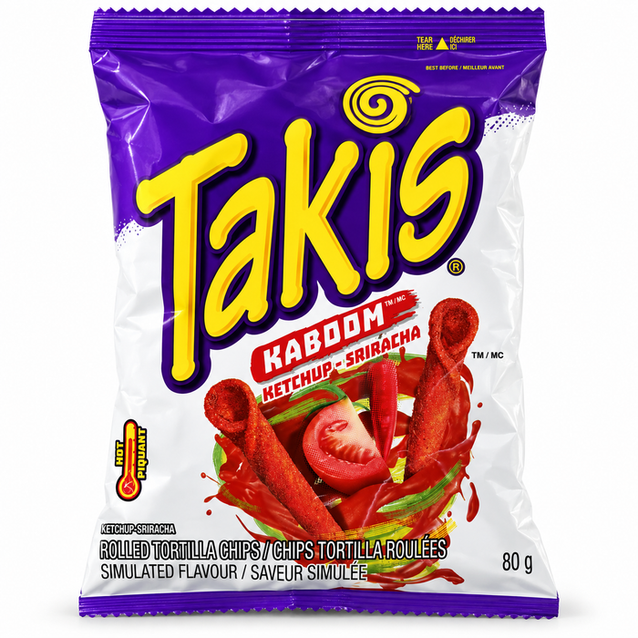 Takis Kaboom Ketchup-Sriracha – gerollte Tortilla-Chips, 80 g