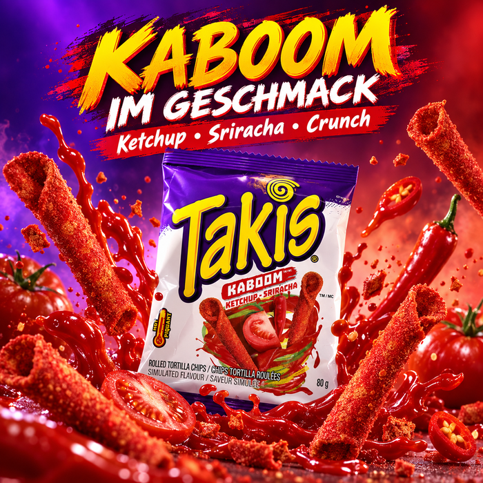 Takis Kaboom Ketchup-Sriracha – gerollte Tortilla-Chips, 80 g
