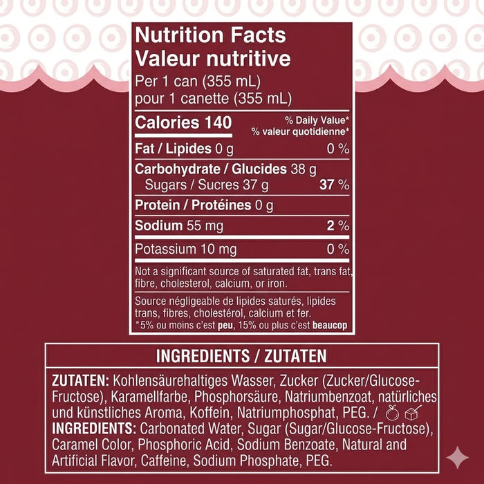 Dr Pepper Strawberries & Cream (USA) 12er-Pack – Erdbeer-Vanille-Mix, 12 x 355ml (MHD: 18.08.2025)