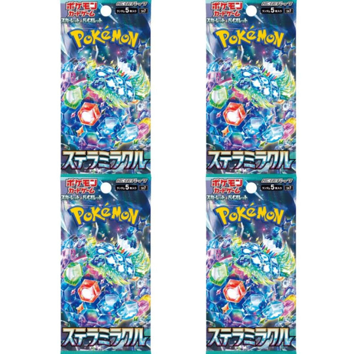 4x Pokemon Stellar Miracle Sv7 Booster - mit 4 Booster a 5 Karten - JAPANISCH