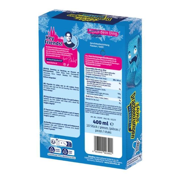 Hitschies Saure Drachenzungen Wassereis Set – 1x Klassisch + 1x Blau – 2x 400ml – Fruchtig, frech & extra sauer – Einfrieren & genießen