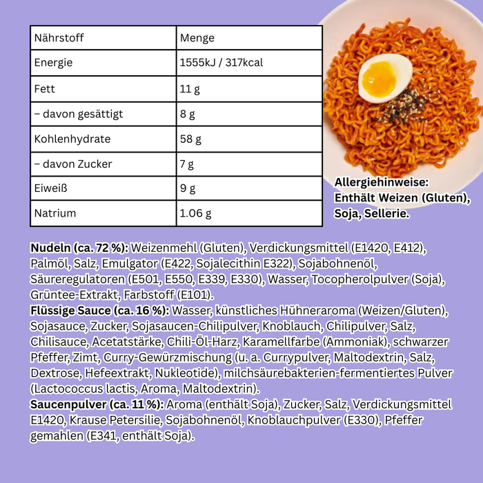 40er Samyang Buldak Buffalo Fried Chicken Ramen – 40x130g, Buffalo-Chicken-Geschmack, 1 Karton
