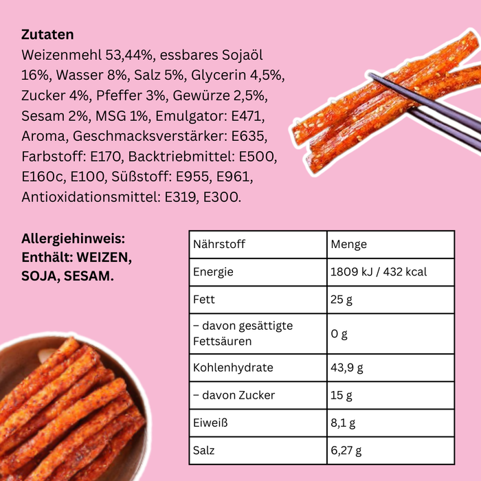 1x FTW Latiao Sweet & Spicy – Würziger und süßer Gluten-Snack (1x68g)