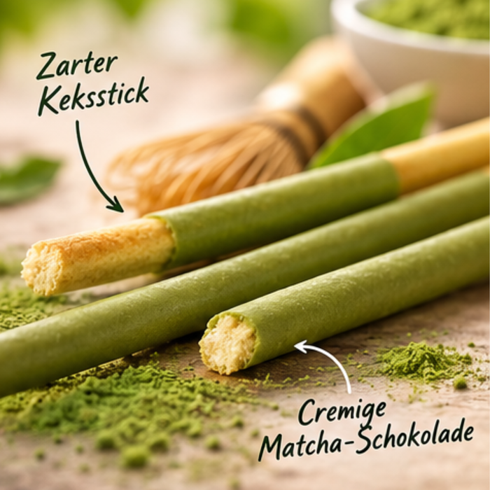 Glico Pocky Milky Matcha 35 g – Knusprige Kekssticks mit cremiger Matcha-Grüntee-Milchglasur
