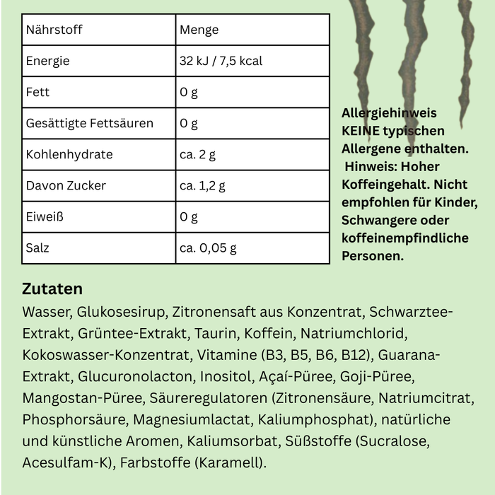 Monster Energie Dragon Ice Tea Lemon 473ml – Zuckerfreier Energy Drink  mit Zitrone-Geschmack