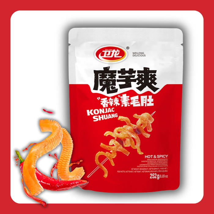 WeiLong Konjac Snack – Hot & Spicy Shuang | Würziger Konjak-Snack aus China | 252 g