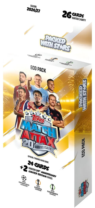 Topps Match Attax UEFA Club Competitions 2026/2027 ECO Pack – 26 Trading Cards – Deutsch