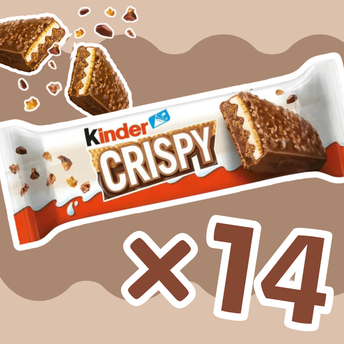 14x Kinder Crispy – Knuspriger Schoko-Keks-Snack im Multipack – 14x34g