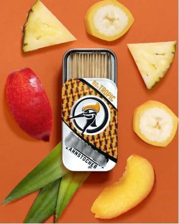 Zunder Zahnstocher | Zahnstocher mit Geschmack | 80 stück in stylischer Dose | perfekt geeignet zur Zahnreinigung, oder zum abgewöhnen unliebsamer Angewohnheiten | Geschmacksintensiv