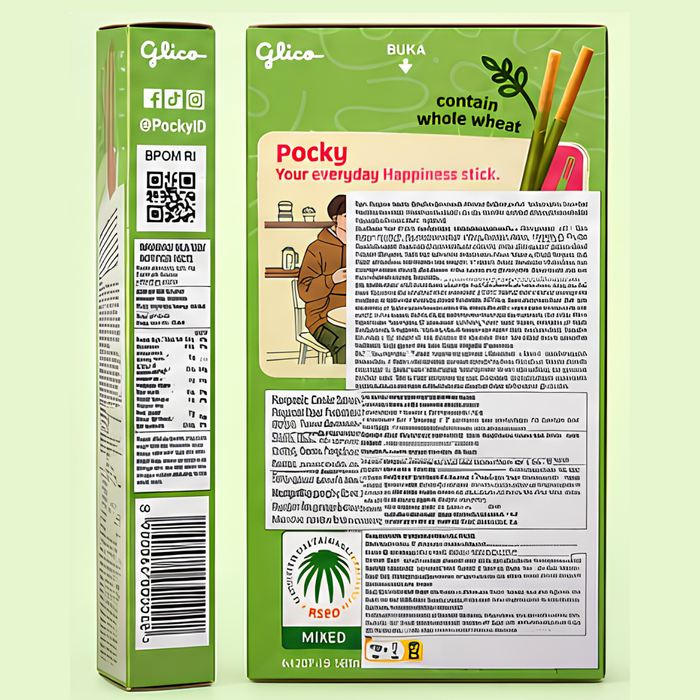 Glico Pocky Milky Matcha 35 g – Knusprige Kekssticks mit cremiger Matcha-Grüntee-Milchglasur