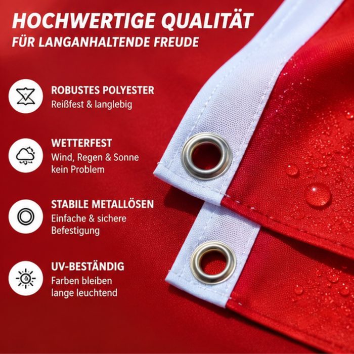Türkei Flagge 90x150 cm – WM 2026 Fan Fahne – Polyester, wetterfest & reißfest – mit Metallösen