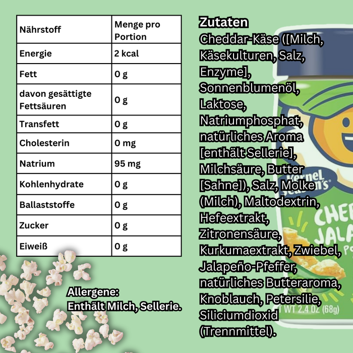 Kernel Season’s Cheesy Jalapeño Popcorn Seasoning – Würzpulver mit Käse & Jalapeño – 68 g