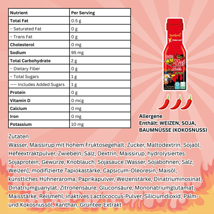 Samyang Buldak Extreme Hot Sauce – Extra Scharf • Korean Fire Chicken Sauce • 165ml