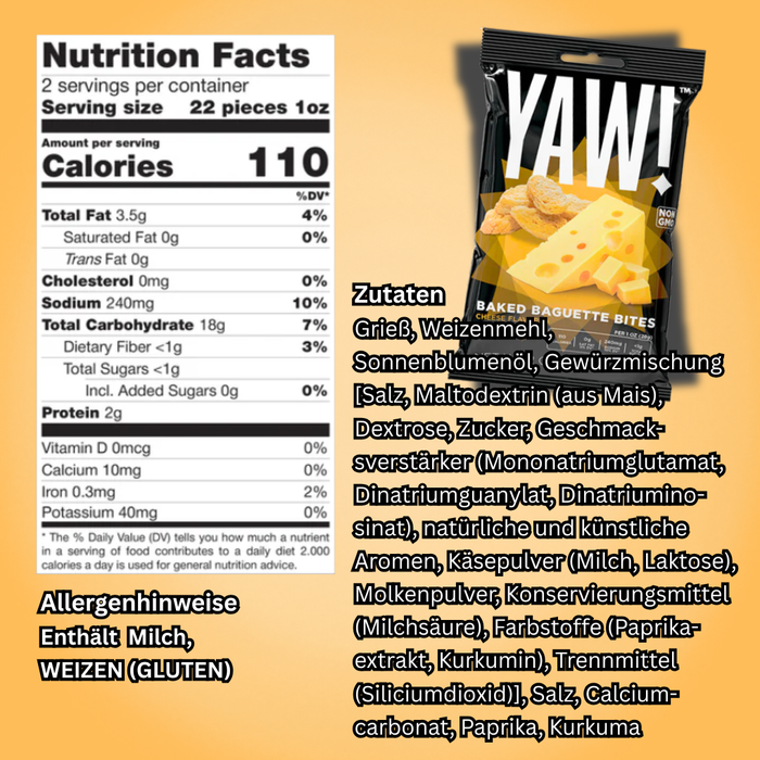 YAW! Baked Baguette Bites – Knusprige Snacksticks, 50 g (verschiedene Geschmacksrichtungen)