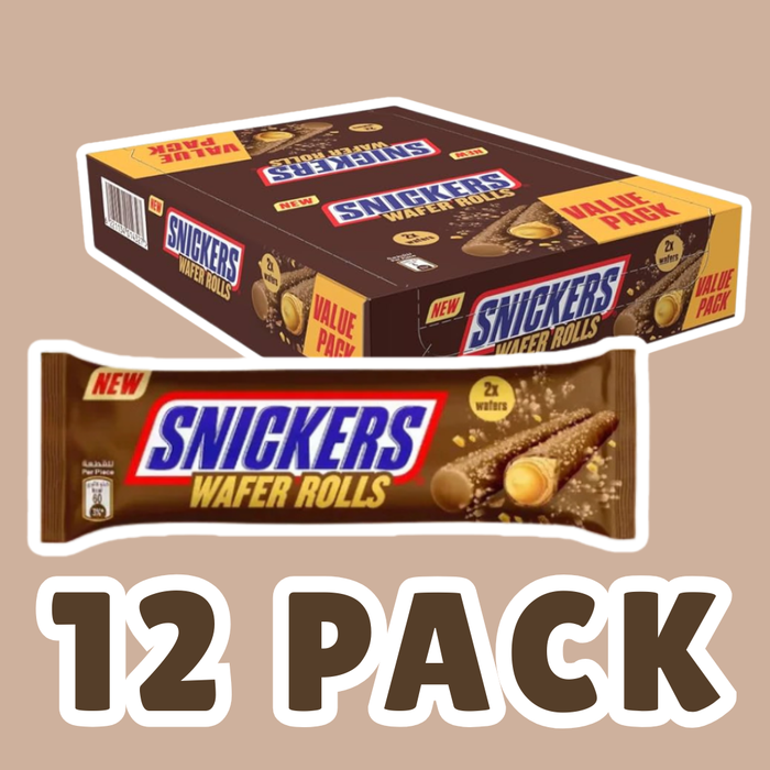 12x Snickers Wafer Rolls – Schokoladen-Riegel | 12er Pack | 12×24g