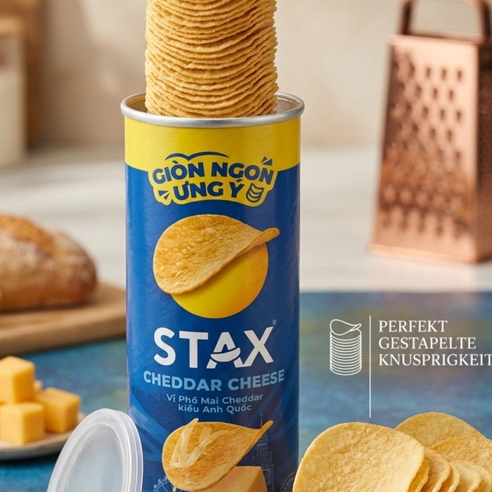 Stax Cheddar Cheese Kartoffelchips (Dose) 90 g