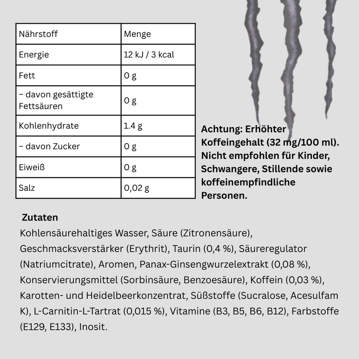 12x Monster Energy Ultra Black – 500 ml Dose | Zuckerfreier Energy Drink mit Black-Cherry-Geschmack
