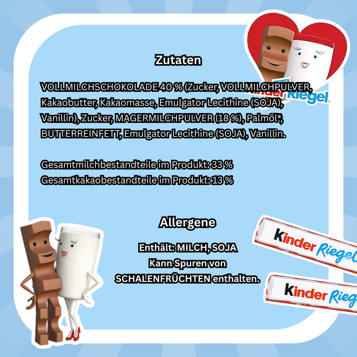 Kinder Riegel 36×21 g | Cremige Milchfüllung & Vollmilchschokolade | Vorratspack – 756 g Gesamtnettomenge