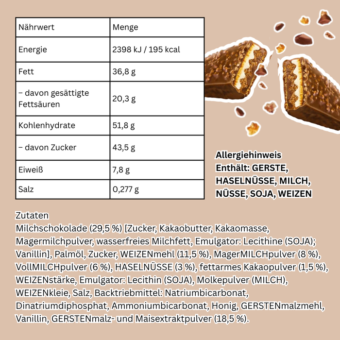 1x Kinder Crispy – Knuspriger Schoko-Keks-Snack, 1x34 g