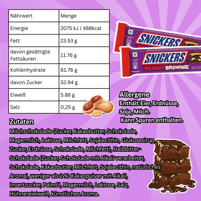 1x Snickers Riegel – Almond | Peanut Brownie | Butterscotch | Berry Whip – 45 g – Einzelriegel in versch. Sorten