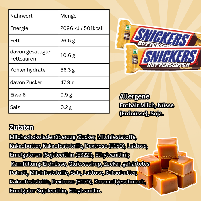 1x Snickers Riegel – Almond | Peanut Brownie | Butterscotch | Berry Whip – 45 g – Einzelriegel in versch. Sorten