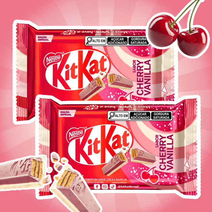 KitKat Cherry Vanilla Knusperwaffel mit Kirsch-Vanille-Geschmack (2 x 41,5g)