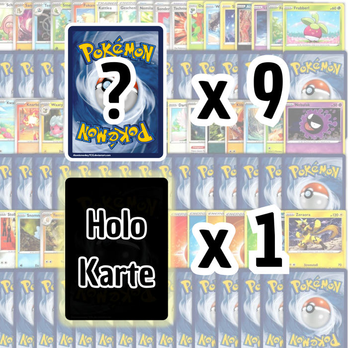 10x Pokémon Deutsche Karten inkl. 1 Garantierte Holo | Zufällige Auswahl für Sammler & Fans