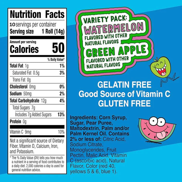 Fruit Roll-Ups Jolly Rancher Variety Pack – 10 Stück | Glutenfreie Frucht-Snacks (MHD: 10.2025)