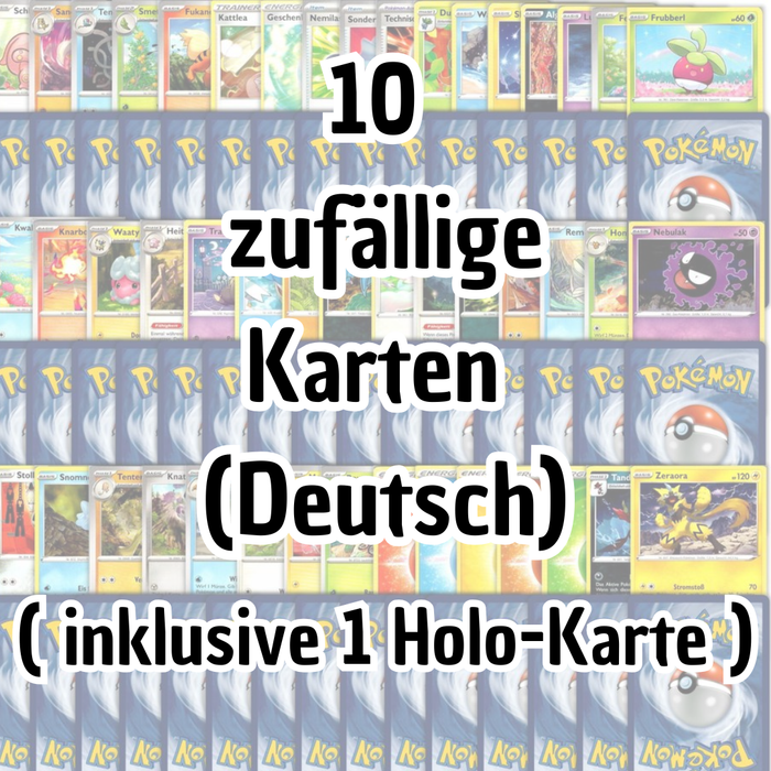 10x Pokémon Deutsche Karten inkl. 1 Garantierte Holo | Zufällige Auswahl für Sammler & Fans