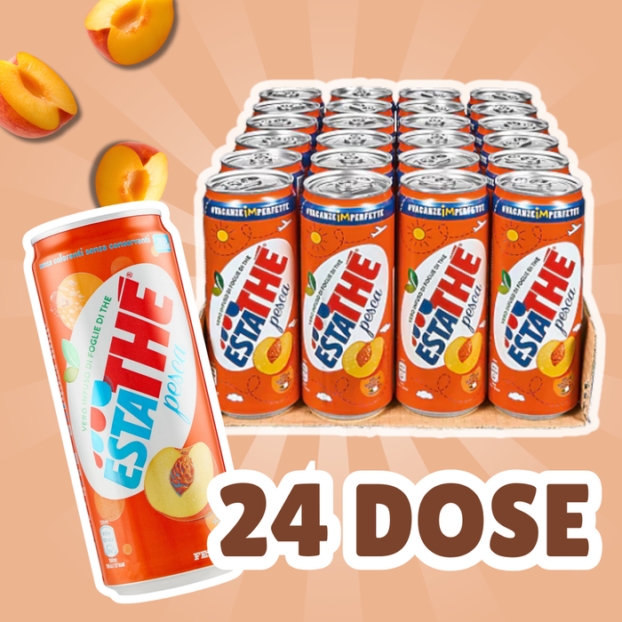 Ferrero Estathé Peach – 24×330 ml | Erfrischender Pfirsich-Eistee | Original Italienischer Tee-Genuss