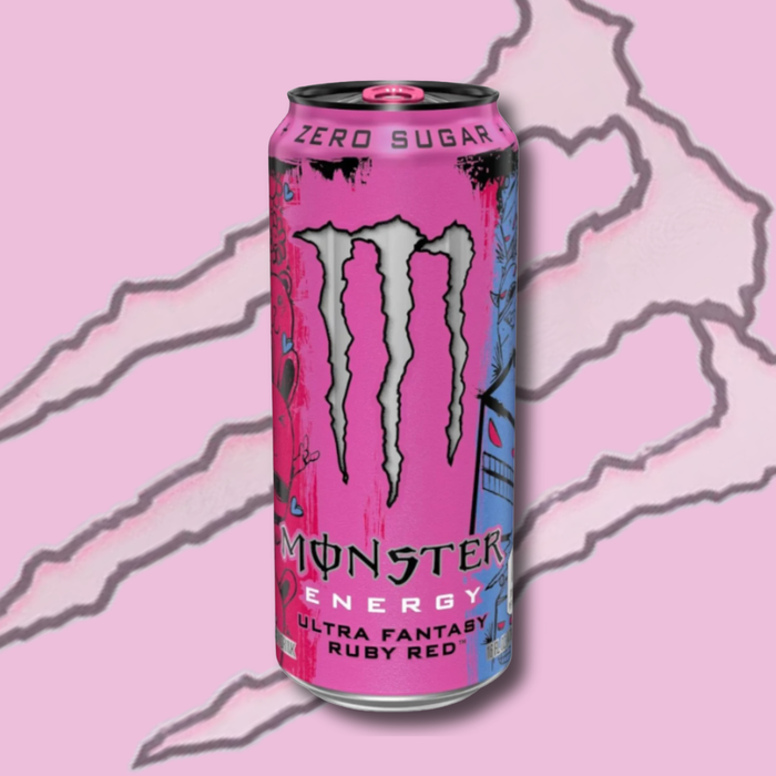 12x Monster Energy Ultra Fantasy Ruby Red – 500 ml Dose | Zuckerfreier Energy Drink mit Beeren-Geschmack