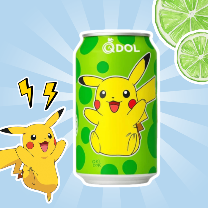 1x QDOL Pokémon Lime Sparkling Water – 330 ml | Erfrischendes Limetten-Erfrischungsgetränk