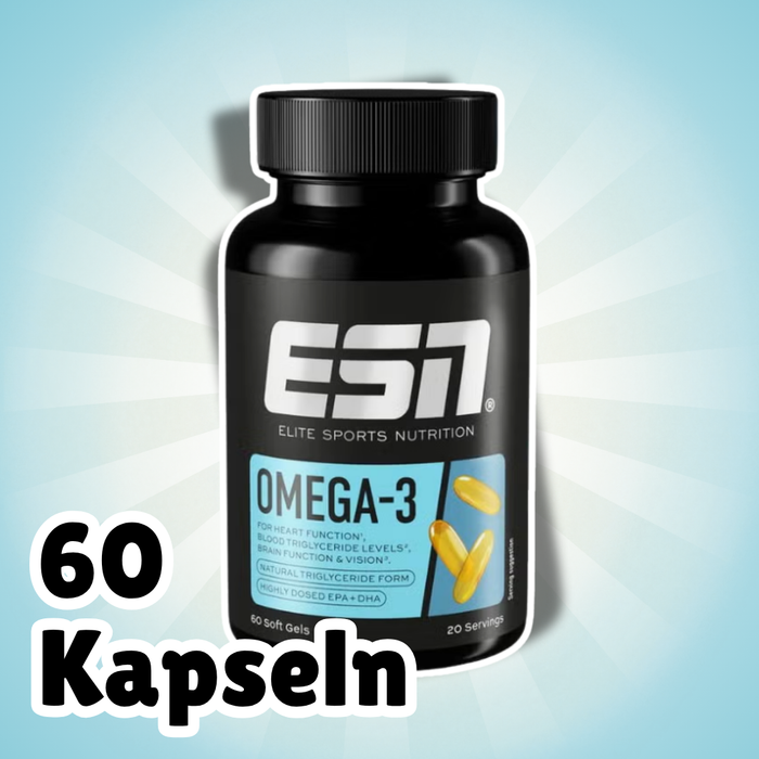 ESN Omega-3 Softgels 60 Kapseln – Hochdosiertes Fischöl mit EPA & DHA