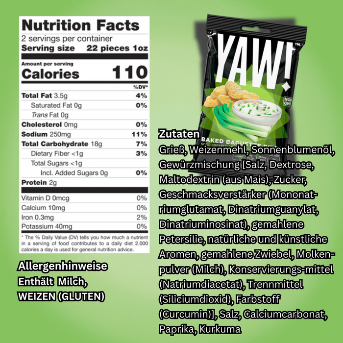YAW! Baked Baguette Bites – Knusprige Snacksticks, 50 g (verschiedene Geschmacksrichtungen)