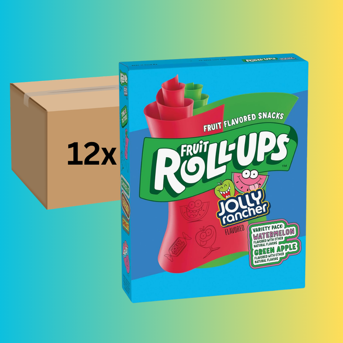 Fruit Roll-Ups Jolly Rancher Variety Pack – 10 Röllchen × 12 Packungen | Glutenfreie Fruchtsnacks