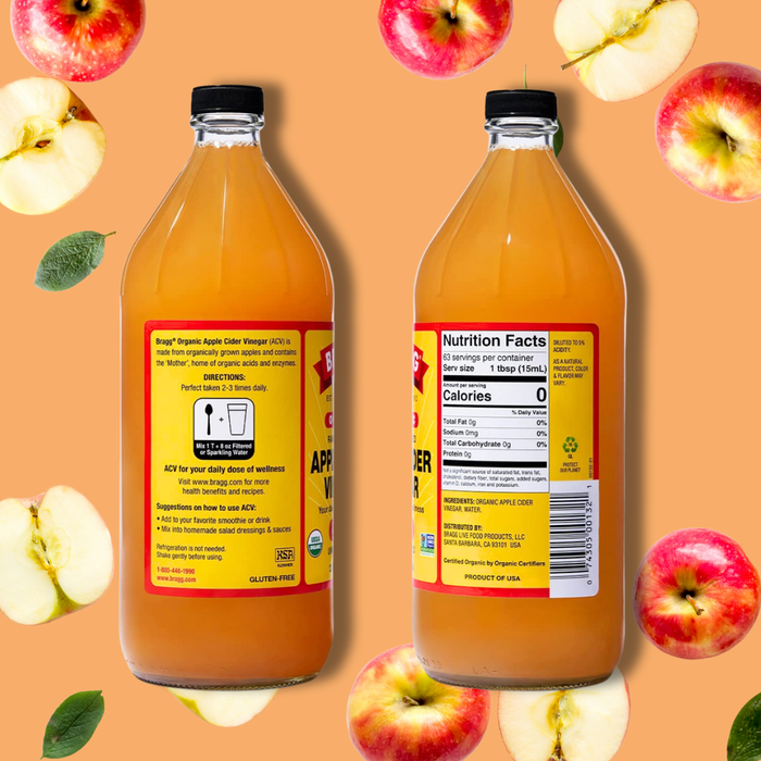 Bragg Bio Apfelessig – 473 ml | Roh & ungefiltert | 5 % Säuregehalt