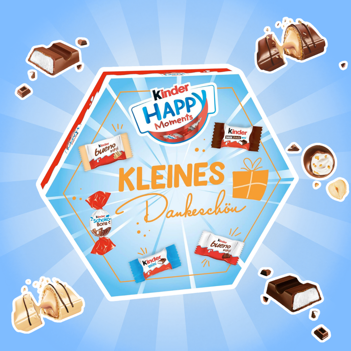 Kinder Happy Moments Mini Mix 161 g – Mini-Schokoladenmischung mit Kinder Schokolade, Country, Schoko-Bons & Bueno