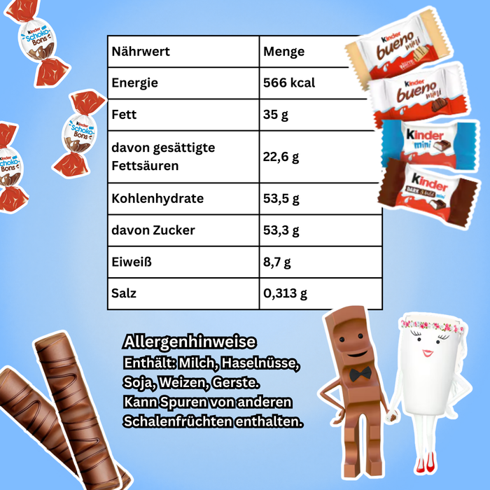Kinder Happy Moments Mini Mix 161 g – Mini-Schokoladenmischung mit Kinder Schokolade, Country, Schoko-Bons & Bueno