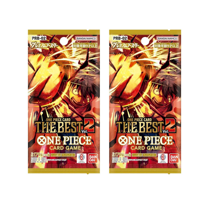PRB02 Booster (2 Packs) [Japanisch] – 10 Karten | Premium Reprint Set mit Alternate Arts & Manga Rare Sanji | Mit Heartforcards® Versandschutz