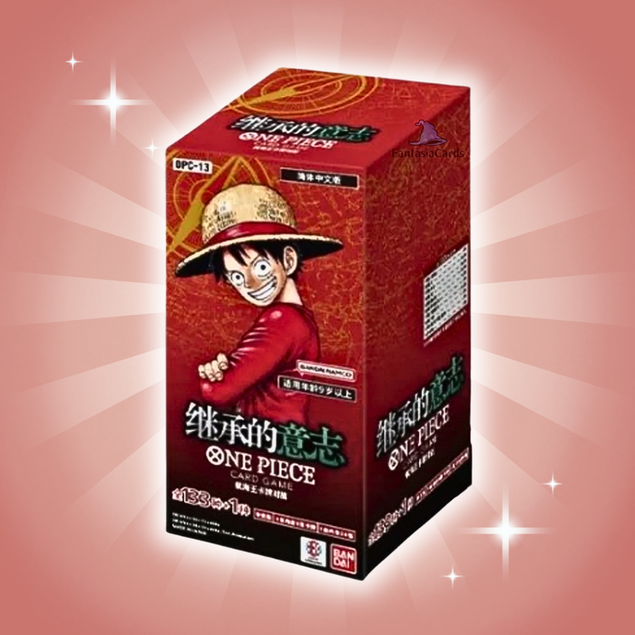 Bandai One Piece OP-13 Carrying on His Will Booster Box Display | Chinesische Version | 24 Booster | OPC-13