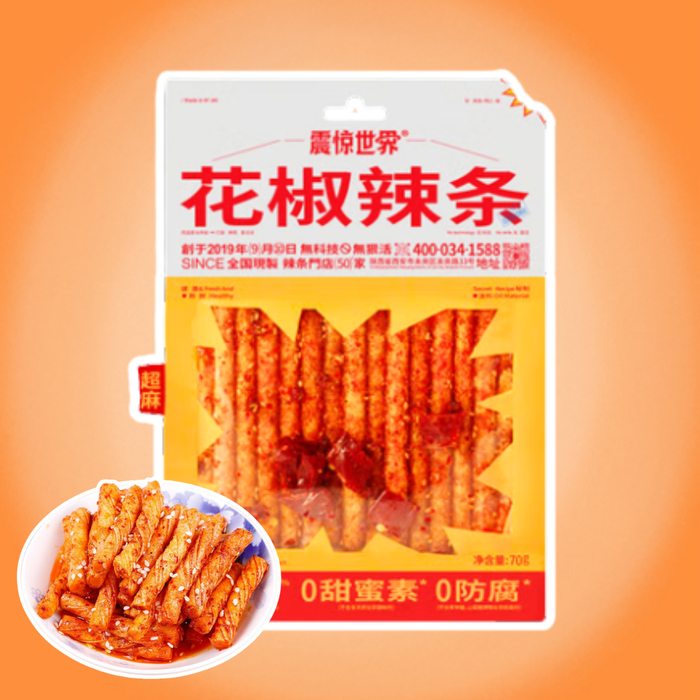 Gluten Strip Sichuan Pfeffer Geschmack – Würzige Weizenstreifen Snack – 70 g