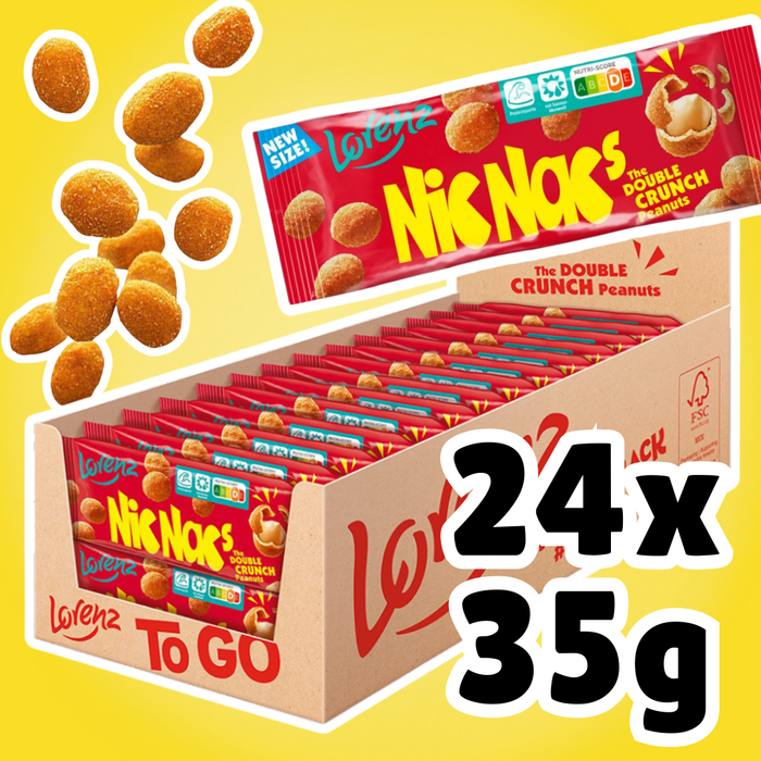 Lorenz Nic Nac’s – 24×35 g – Knusprige Erdnuss-Snacks