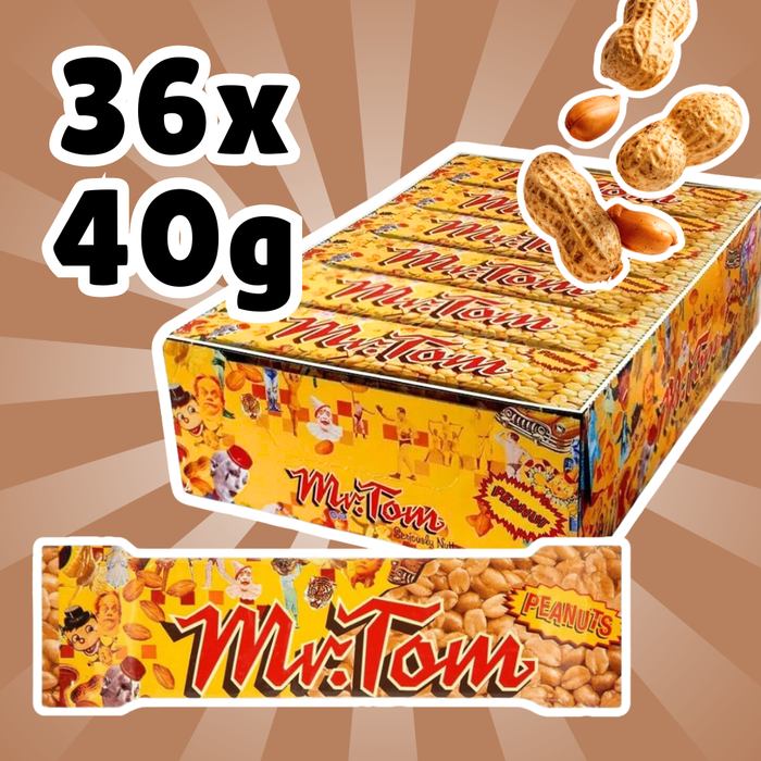 Mr. Tom Erdnussriegel 36 x 40 g – Knuspriger Erdnuss-Snack im Multipack
