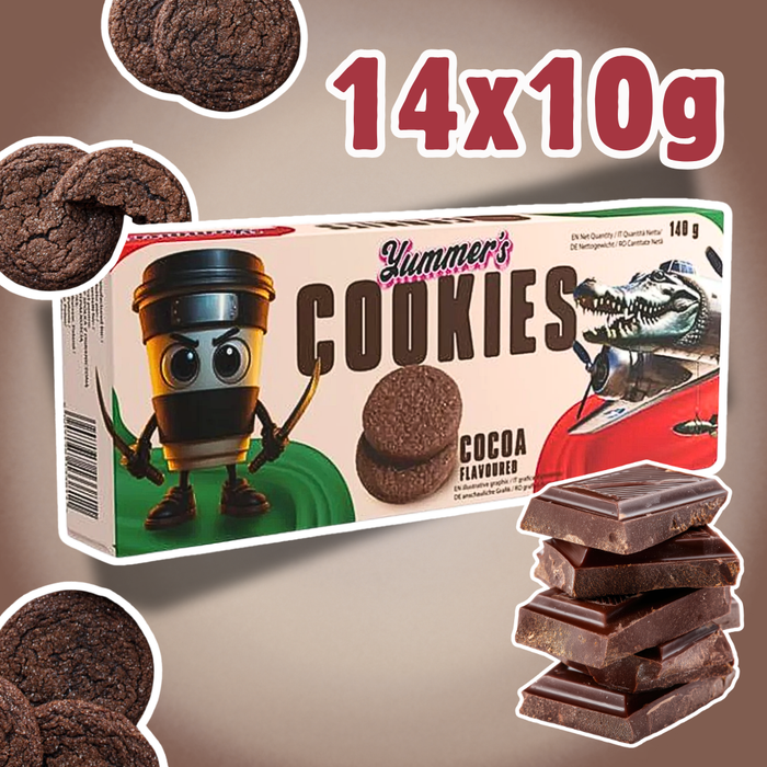 Yummer's Italian Brainrot Cookies Cocoa 140 g – Knusprige Kakao-Kekse