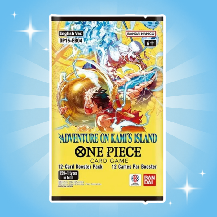1x One Piece Adventure on Kami’s Island OP15-EB04 Booster Pack Englisch – 12 Zufällige Karten pro Booster