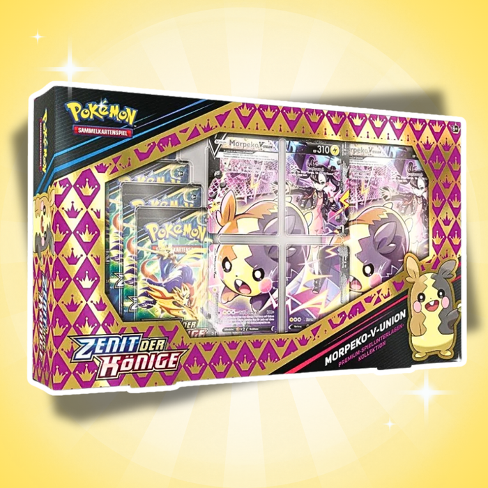 Pokémon Zenit der Könige Morpeko V-UNION Premium Playmat Collection Deutsch – 5 Booster + Spielunterlage