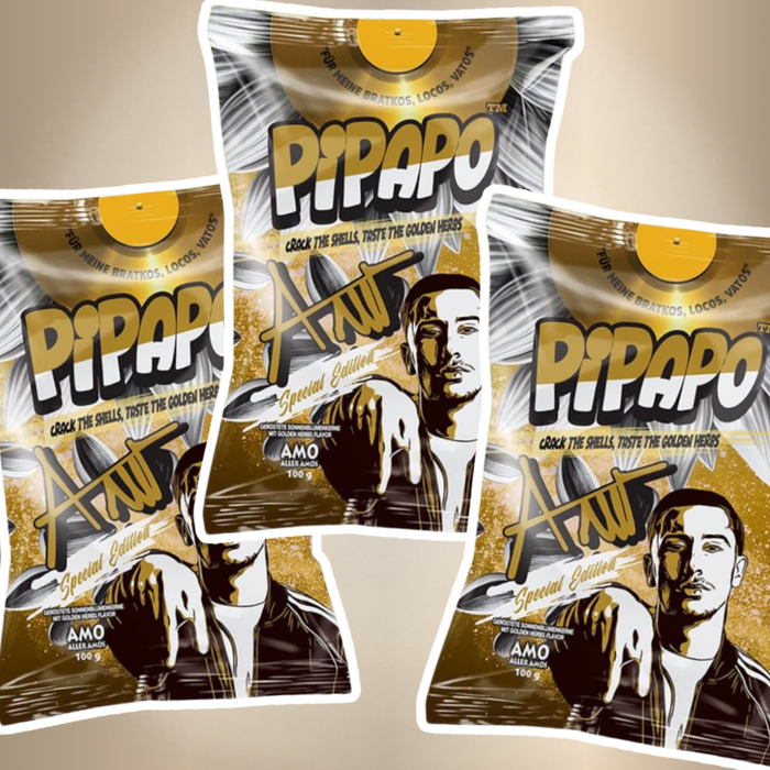 3x Pipapo Sonnenblumenkerne Gold Edition | 3x100g Packung