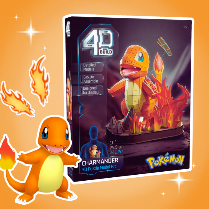 Spin Master 4D Build – Pokémon Glumanda | Modellbausatz | 241 Teile