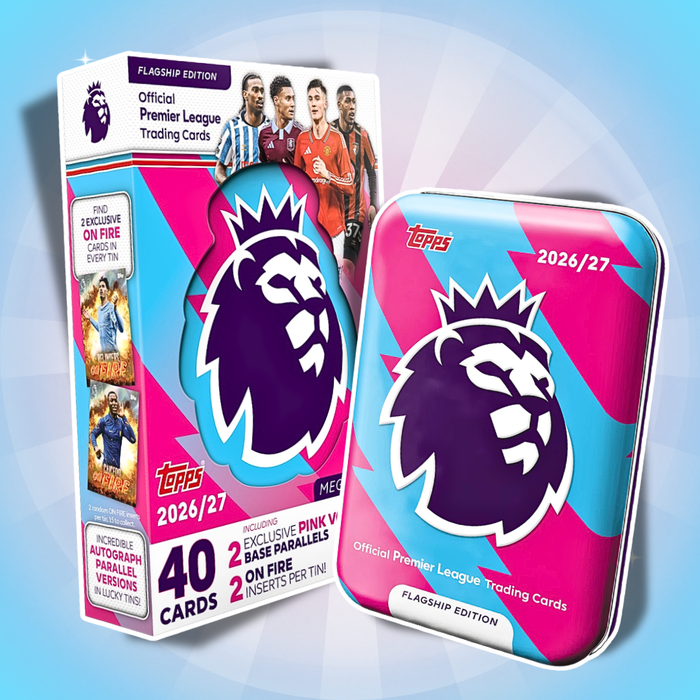 Topps Flagship Premier League Trading Cards 2026/2027 Mega Tin – Zufälliges Design, 40 Karten